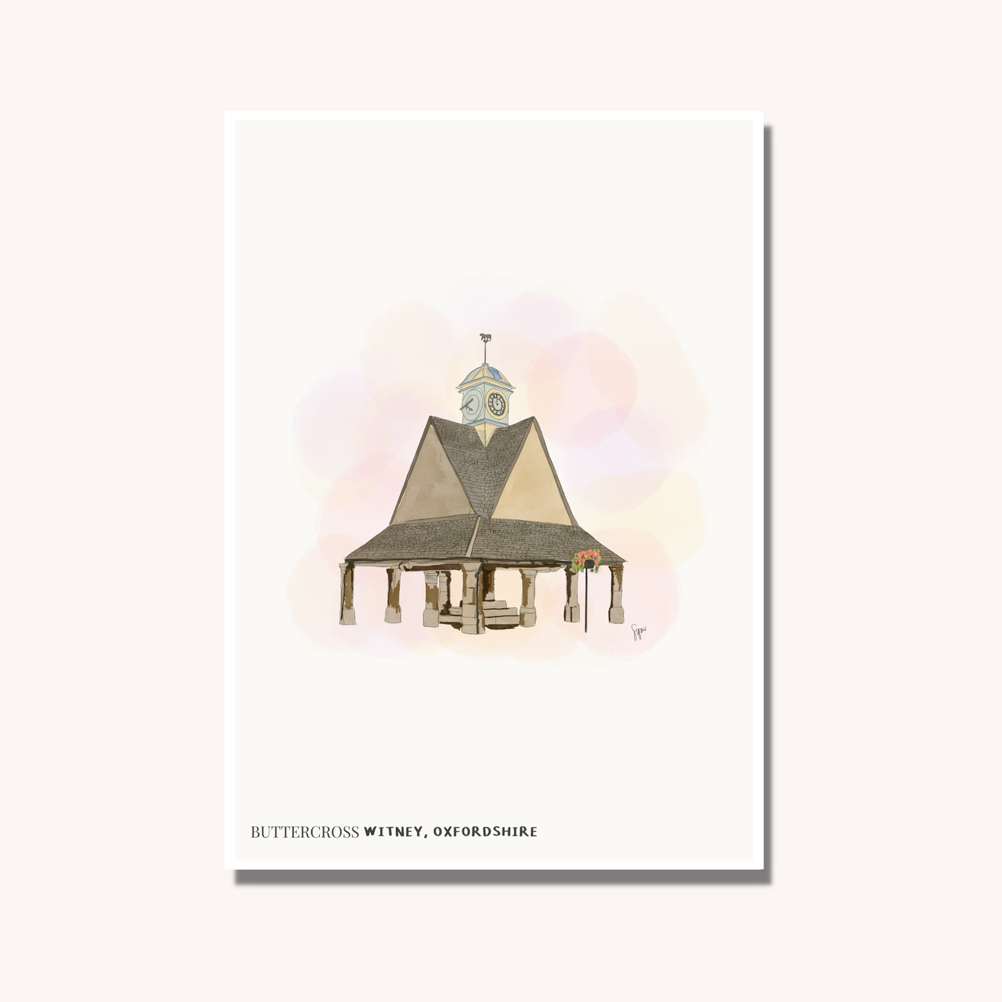 Witney Buttercross Illustration Art Print
