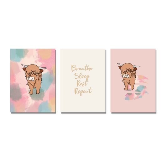 Highland Cow Quote Print Set