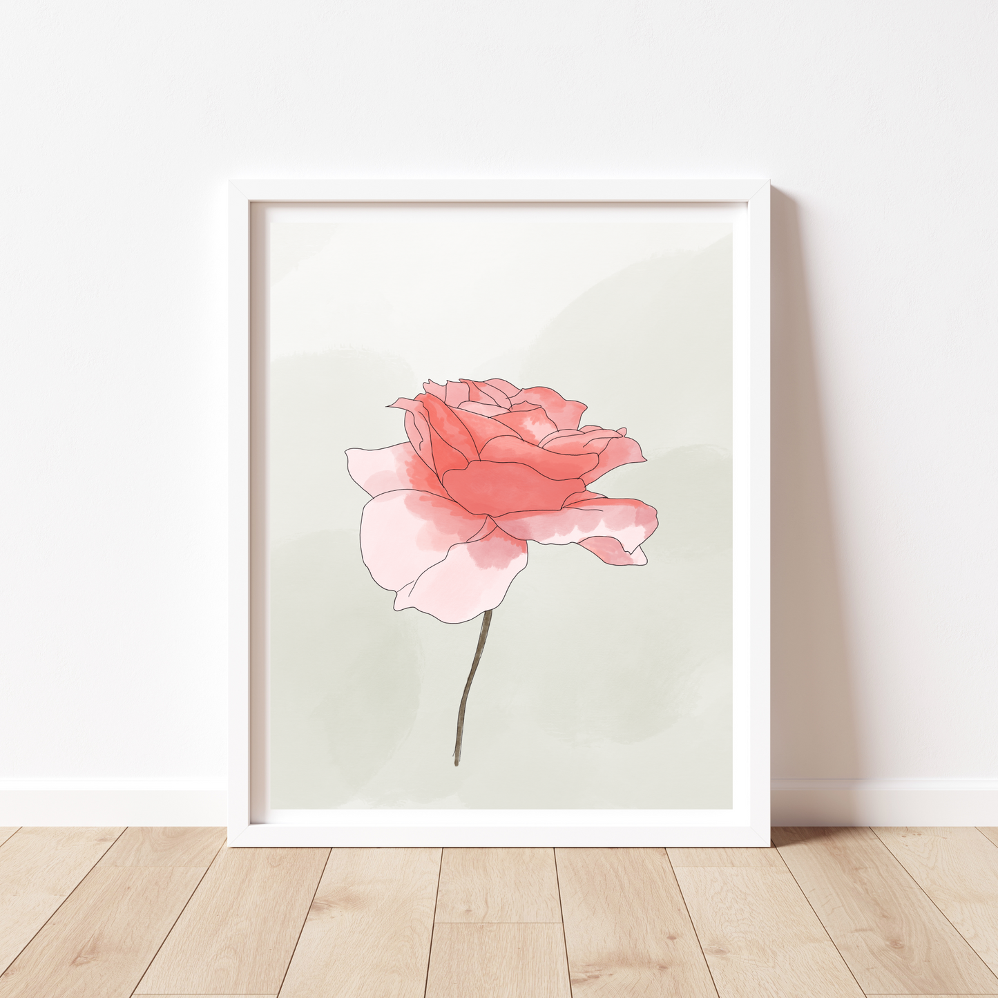 Blush Pink Rose Floral Art Print