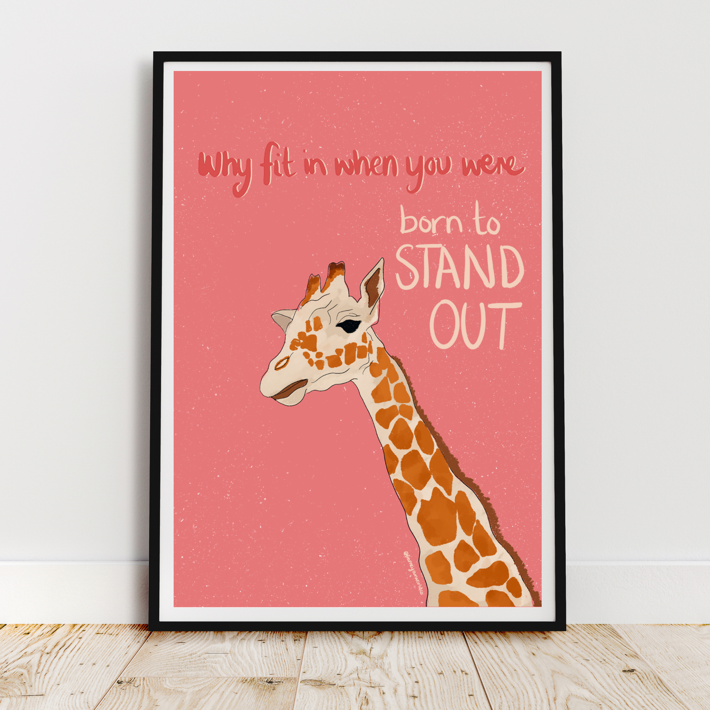 Born To Stand Out Giraffe Print - Nursery Wall Art