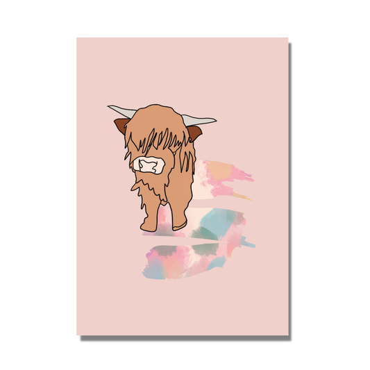 Highland Cow Wild And Free Art Print