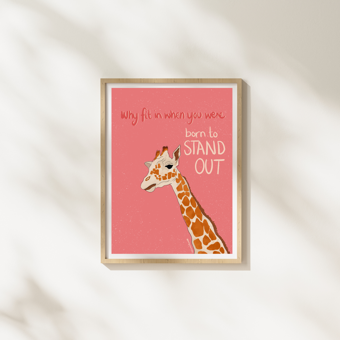 Born To Stand Out Giraffe Print - Nursery Wall Art