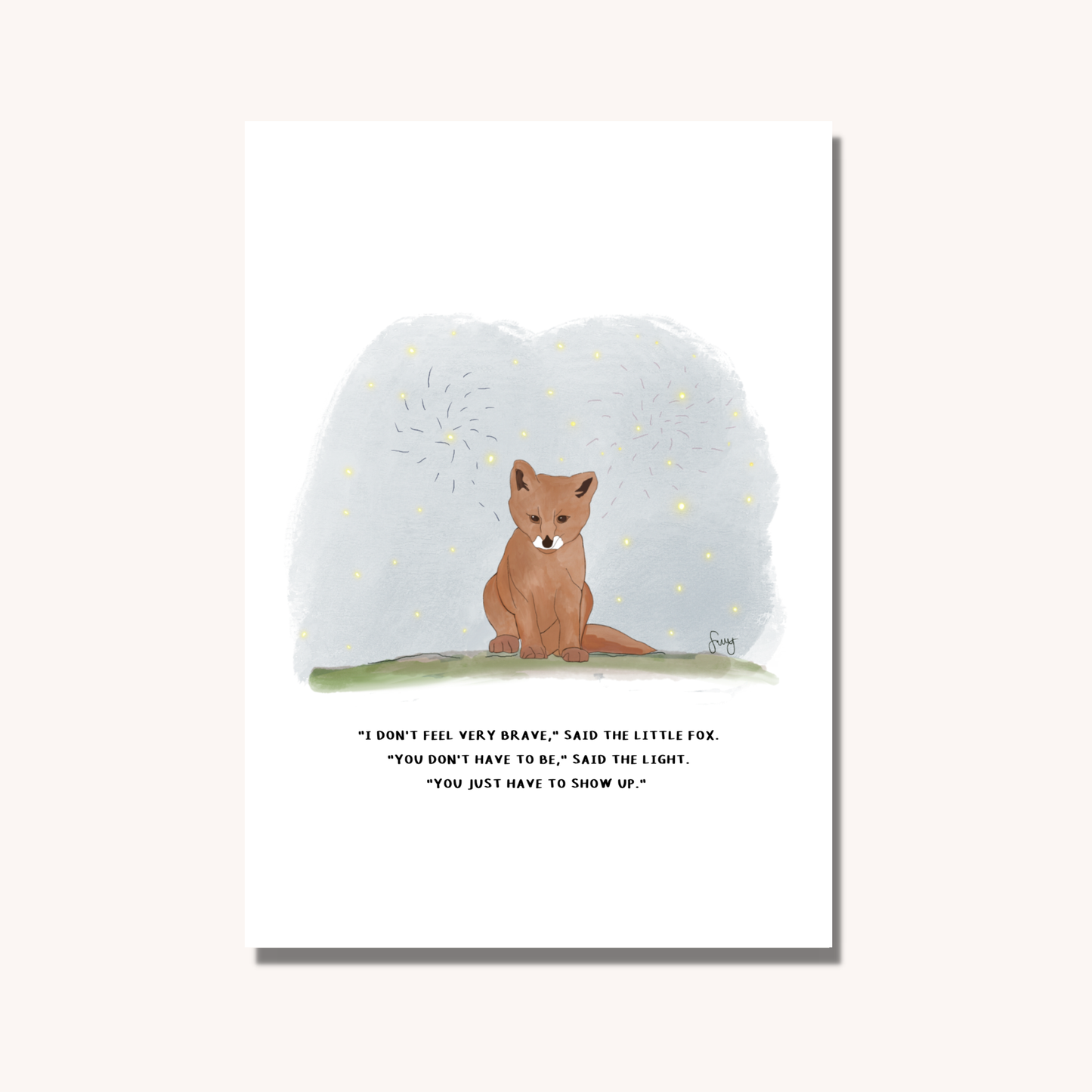 Little Fox Art Print - Woodland Animal Illustration