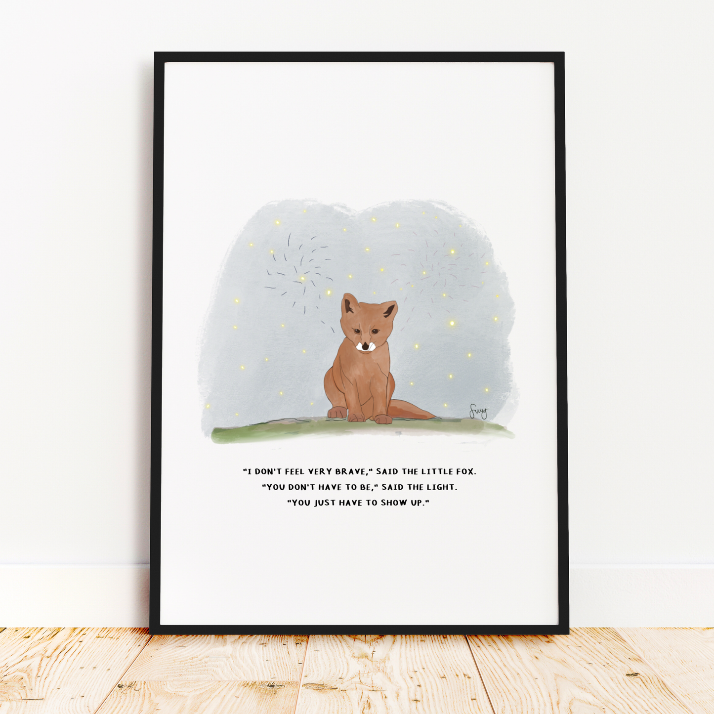 Little Fox Art Print - Woodland Animal Illustration