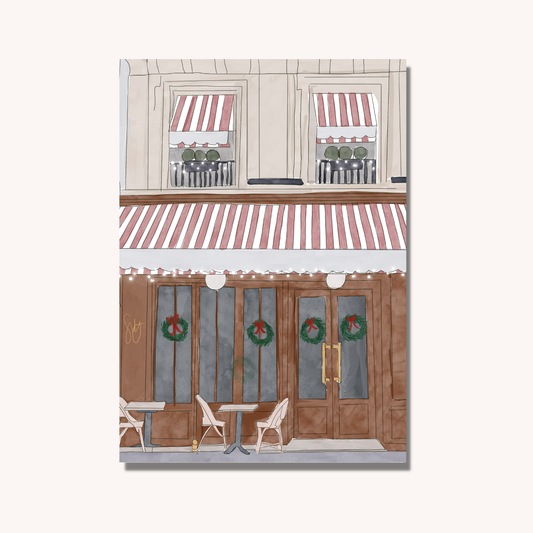 Parisian Café Illustration Print | Paris Wall Art