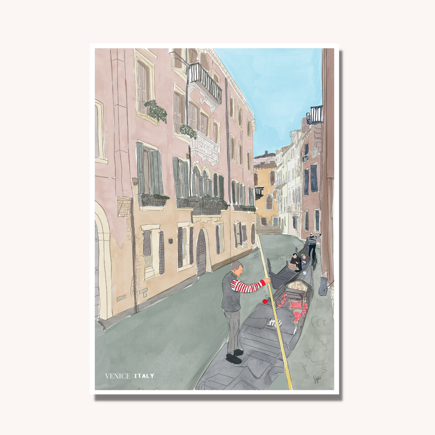 Venice Canal Art Print - Italian Travel Poster