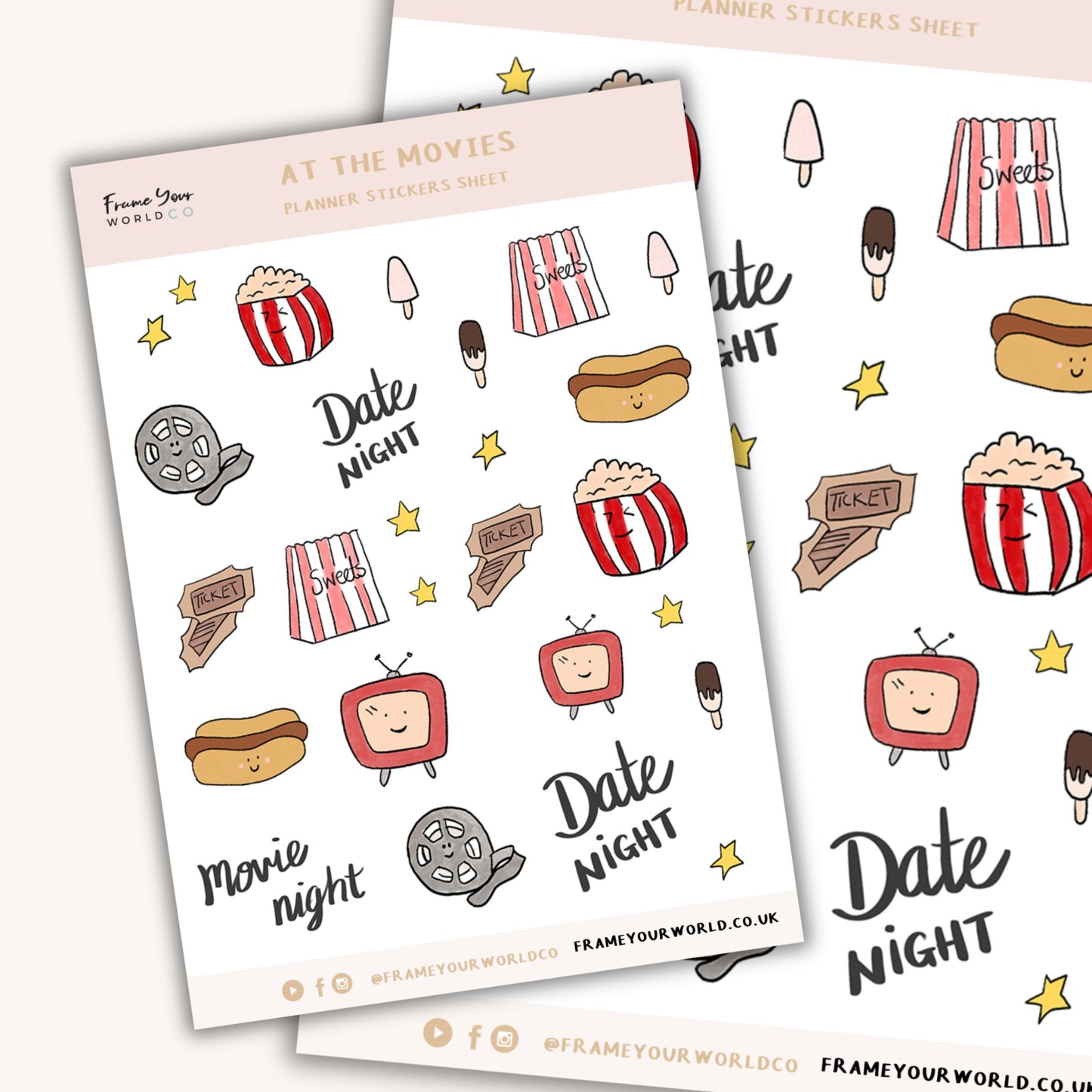 At The Movies Planner Stickers