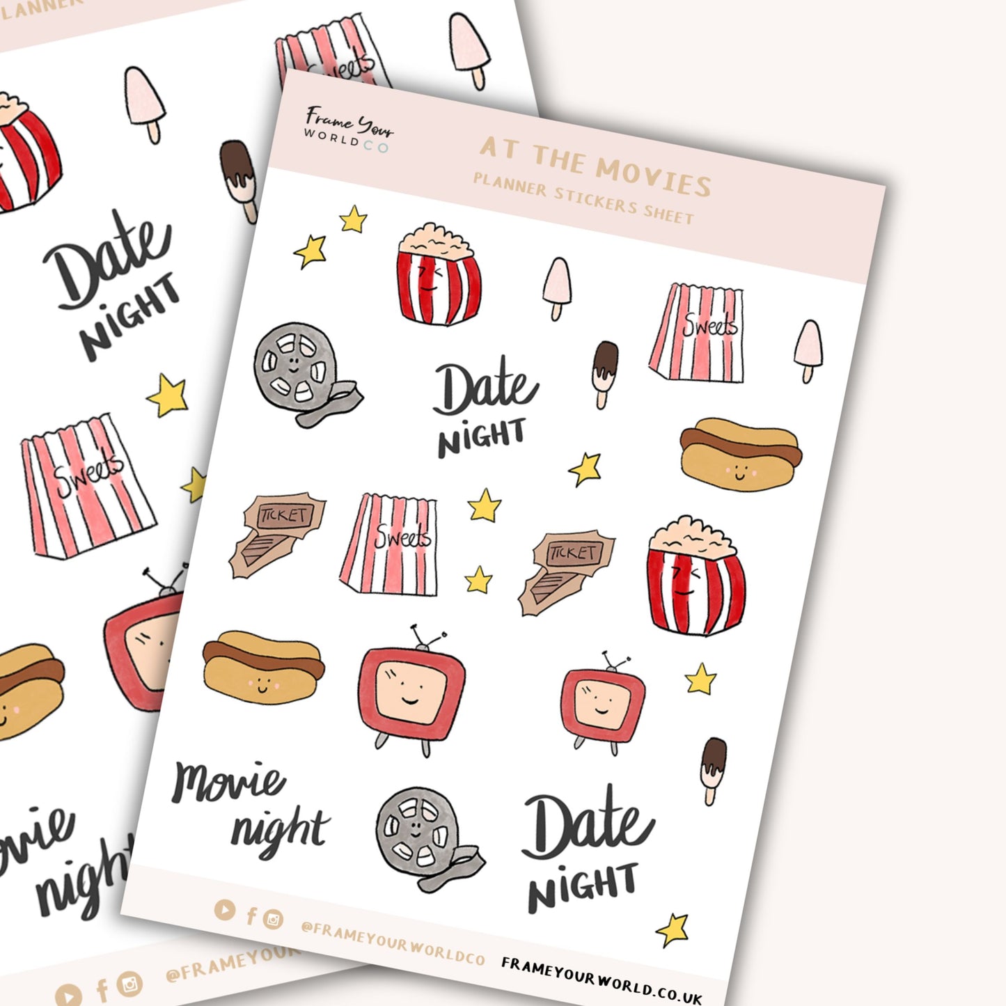 At The Movies Planner Stickers