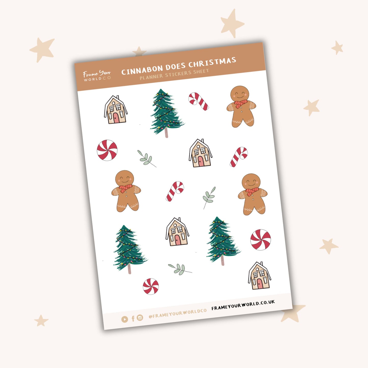 Cinnabon Does Christmas Planner Sticker Sheet