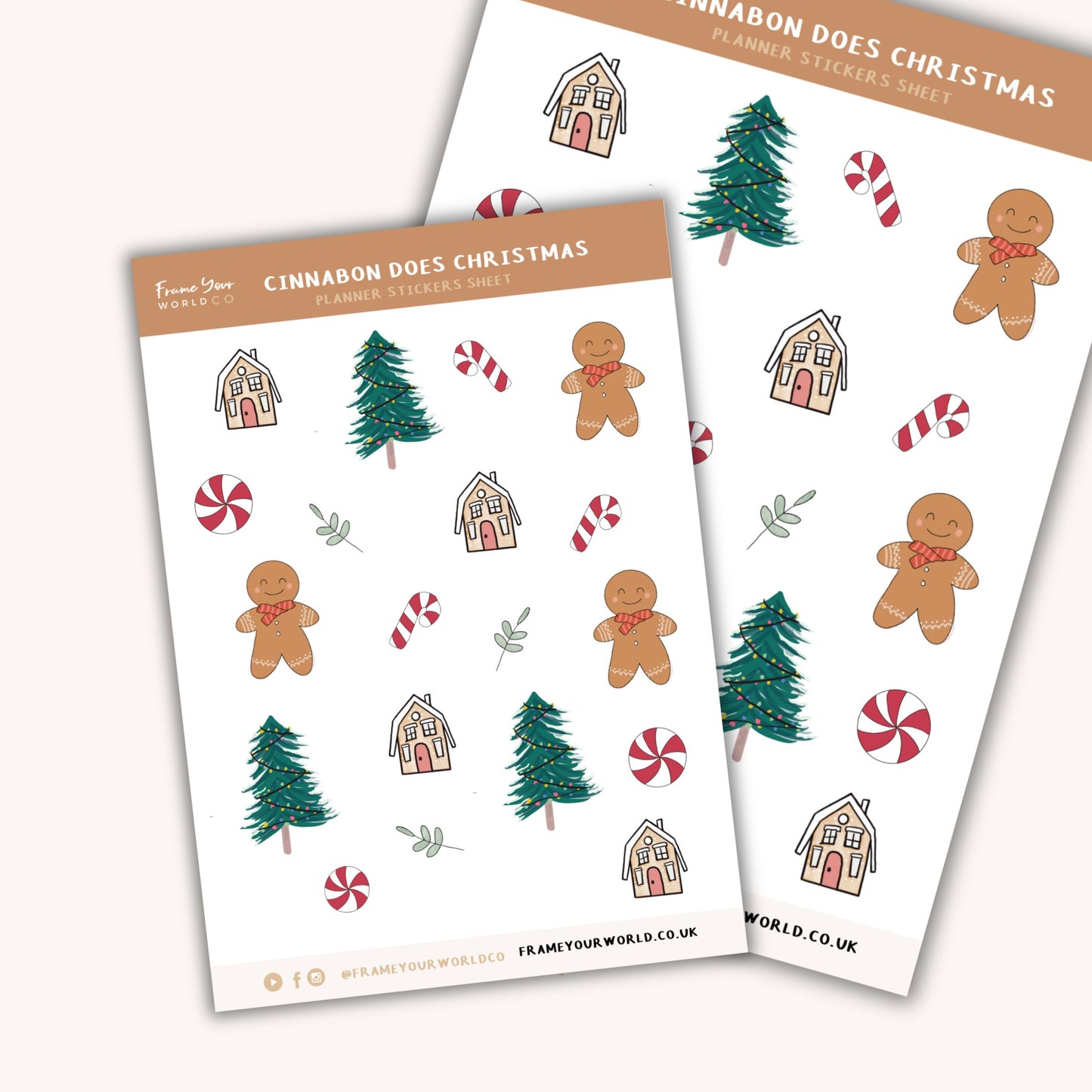 Cinnabon Does Christmas Planner Sticker Sheet