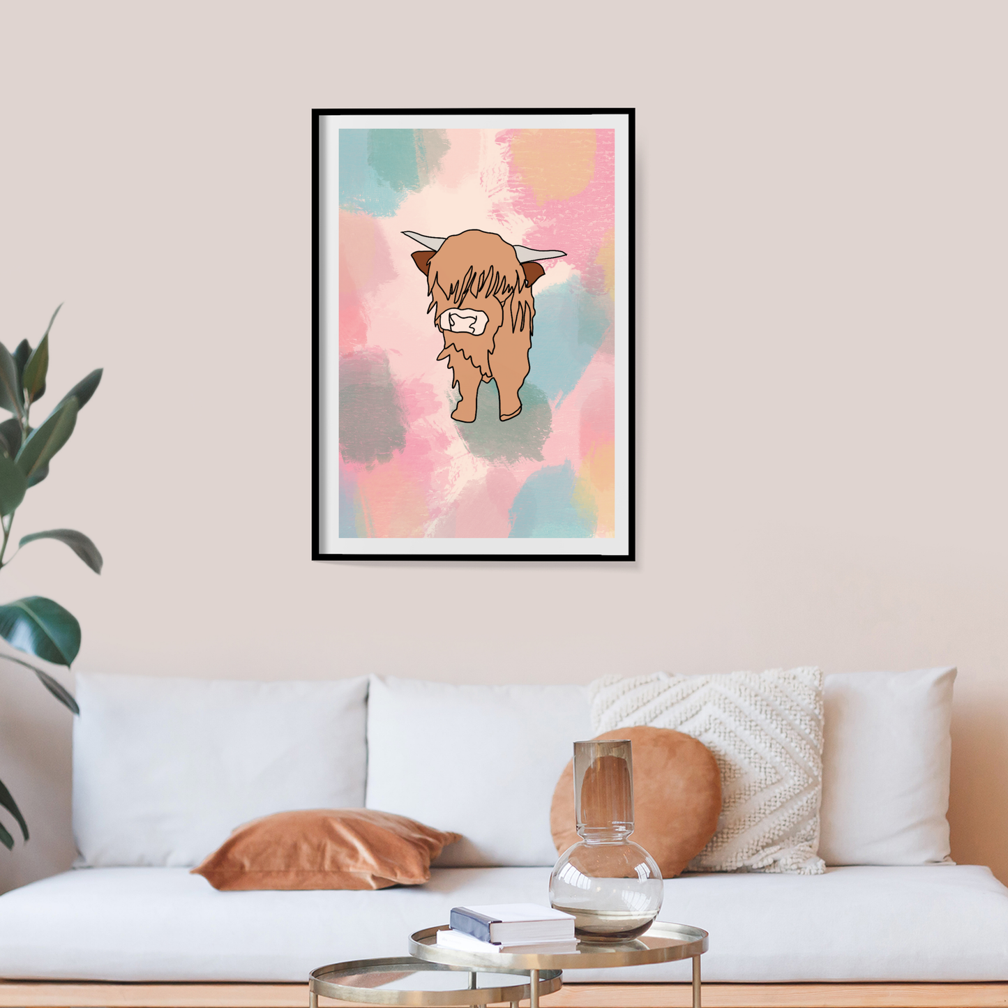 Highland Coo Multi Coloured
