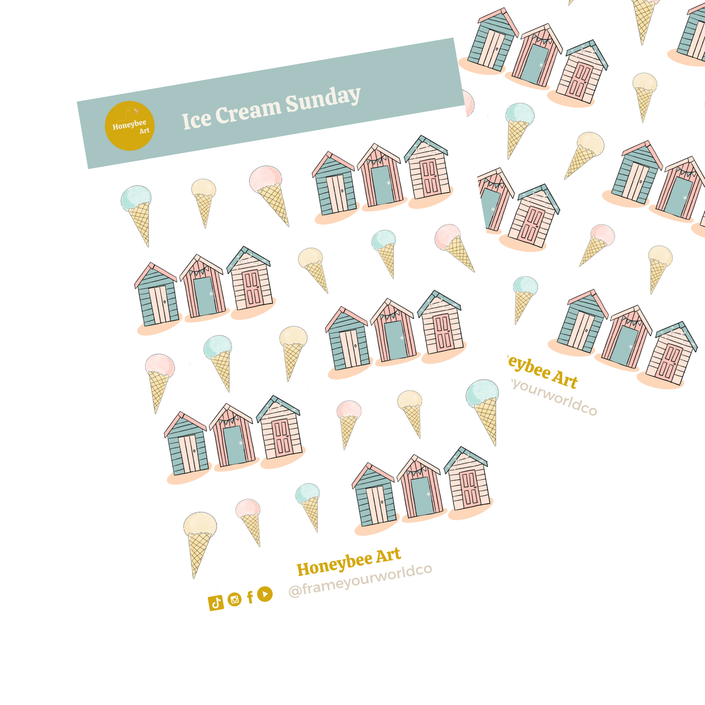 Ice Cream Sundays Sticker Set