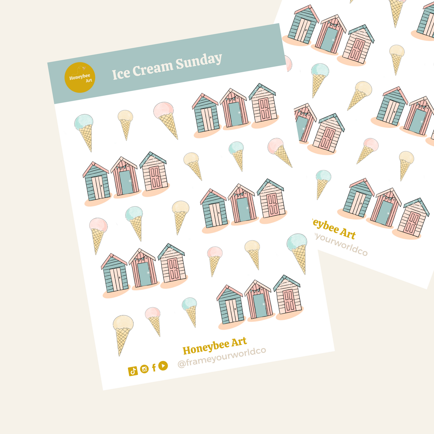 Ice Cream Sundays Sticker Set