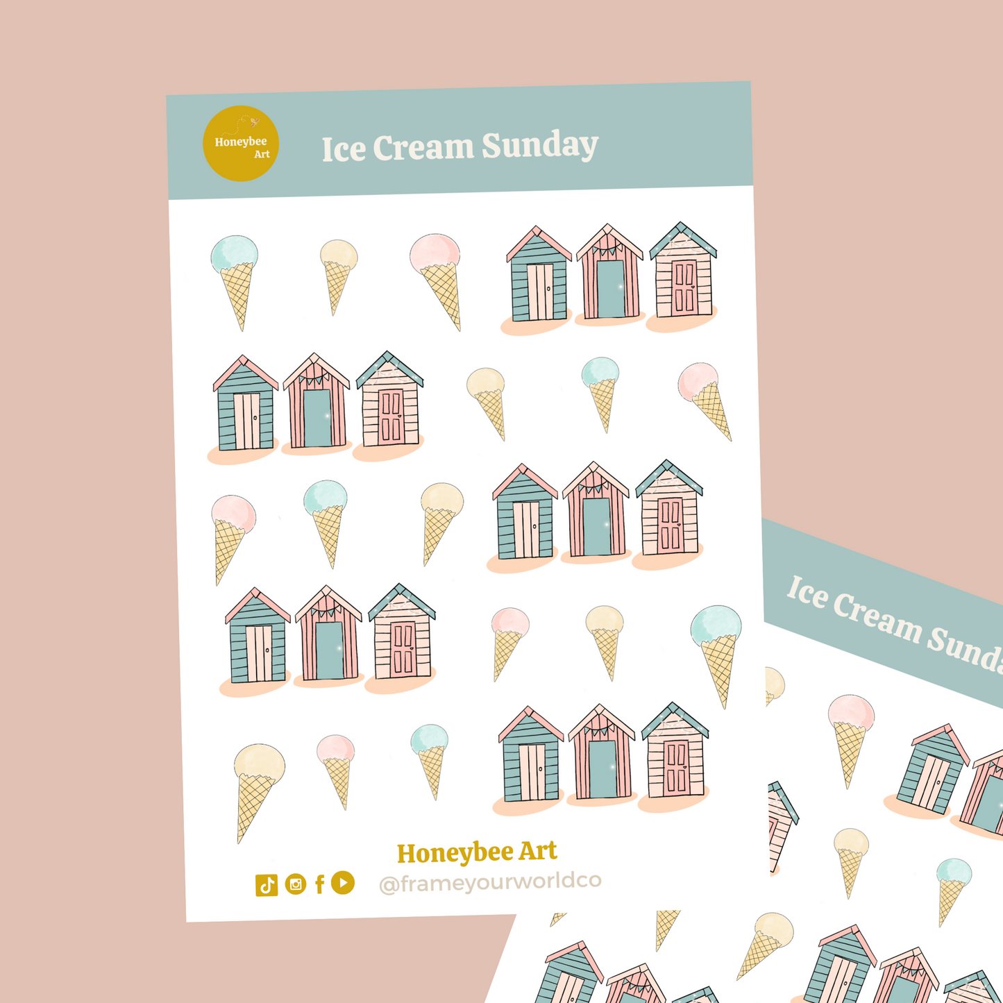 Ice Cream Sundays Sticker Set