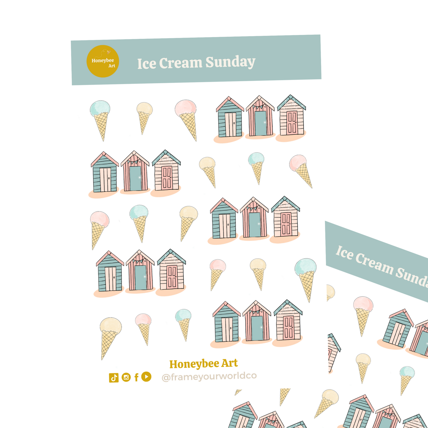 Ice Cream Sundays Sticker Set